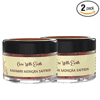 Pure Kashmiri Mongra Saffron/Kesar/Keshar PACK OF 2 (1g each) | From the finest farmlands of Pampore, J&K, India | Tested and certified as Grade A