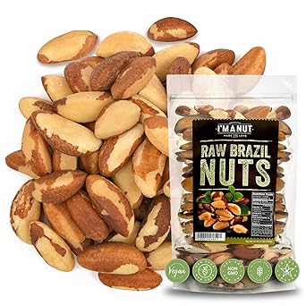 Premium Wild Harvested Raw Brazil Nuts, 1 lb (16oz) – High Selenium, Batch Tested Peanut & Gluten Free, Non-GMO, Kosher, Resealable Bag