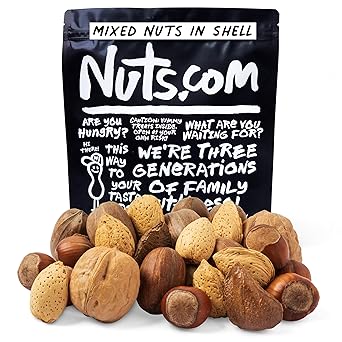 Nuts com – Mixed Nuts in Shell – 2 Lb Bag, Healthy Snack Sampler, Includes Premium Walnuts, Almonds, Hazelnuts, Pecans & Brazil Nuts – Good Source of Protein, Fiber & Omega-3