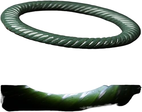 Bracelets Jewelry Gifts Attract Wealth and Good Luck 天然和田玉 Wealth Green Hetian jade Bracelet Spiritual Gift 手镯 Fengshui Natural Jade Bangle Bracelet For Women 女新疆晴水玉镯子 H-214