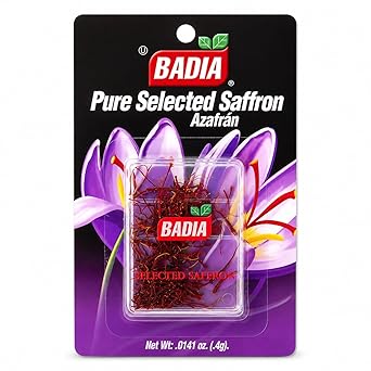 Badia Saffron, 0.4 gram – All-Natural Spanish Whole Azafran (Saffron) Threads for Paella, Rice & Gourmet Cooking