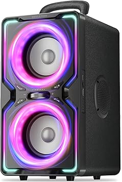 Hotlemon Large Bluetooth Speaker: 240W Peak Powerful Loud Sound with Deep Bass, 15H Playtime, Fast Charge, TWS, Portable Wireless Speakers for Outdoor, Party, Beach, Backyard, Home, Outside (Black)