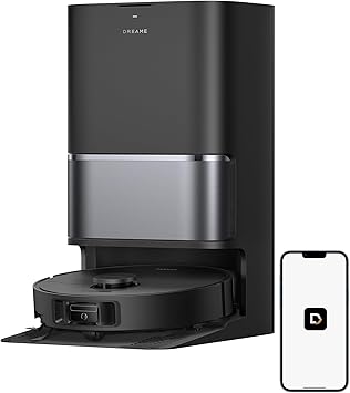 DREAME L40 Ultra Gen 2 Robot Vacuum and Mop with 25,000Pa Suction, Extendable Side Brush and Mop, All-in-One Self-Emptying & Cleaning Dock, Voice & App Control, Black