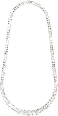 25 Ct Lab Grown Diamond Tennis Necklace, VS1 Clarity, E-F Color, Oval Cut 4 Prongs Fine Jewelry for Gifts 14K Gold