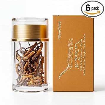 Wild Cordyceps Sinensis (Approx 6g Broken Pieces) | Premium Tibetan Wild Cordyceps | Natural Dried Cordyceps from Qinghai-Tibet Plateau (4000m High Altitude) | Carefully Selected
