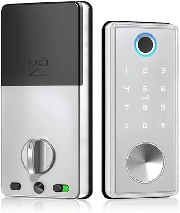 Smart Deadbolt Locks for Front Door Biometric Fingerprint Keyless Entry Keypad Lock(D)